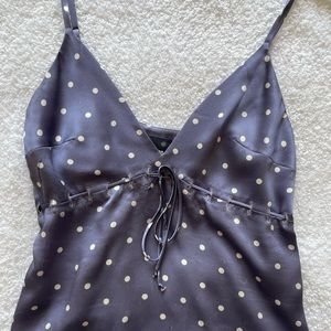 Purple reformation polka dot top